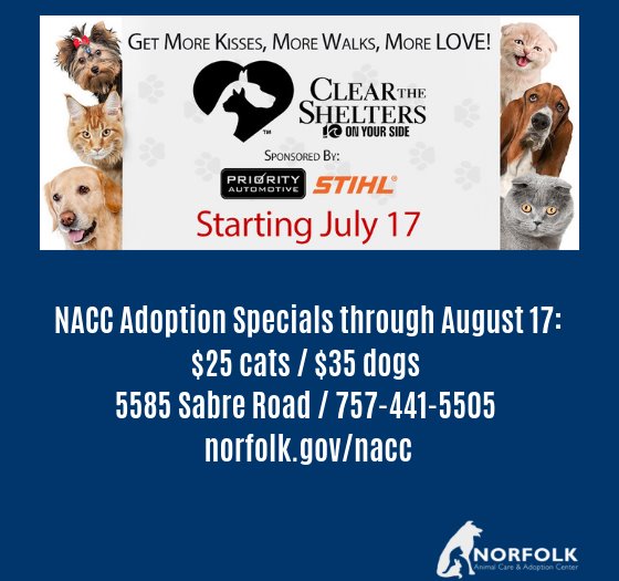 NACC Clear the Shelters Adoption Specials