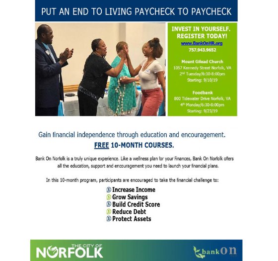 Sign up for September Bank On classes!