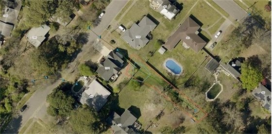 Drainage Pipes Inspected Between 7304 & 7308 Galveston Blvd