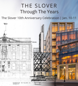 ad for the Slover 10th anniversary celebration Jan 10-11. Picture of the Slover. 