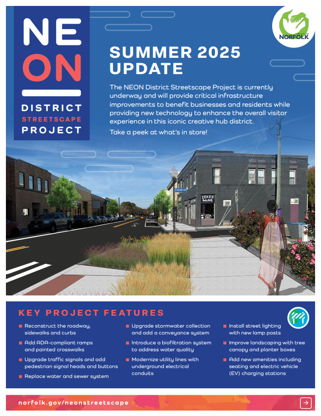 neon streetscape project summer 2025 update cover