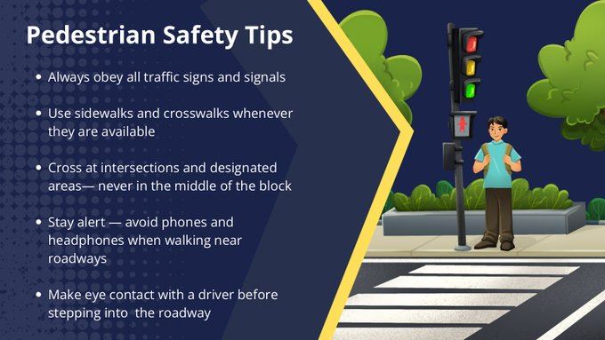 Pedestrian safety tips