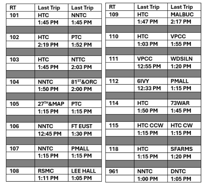 Jan 31 Northside Bus Routes Image