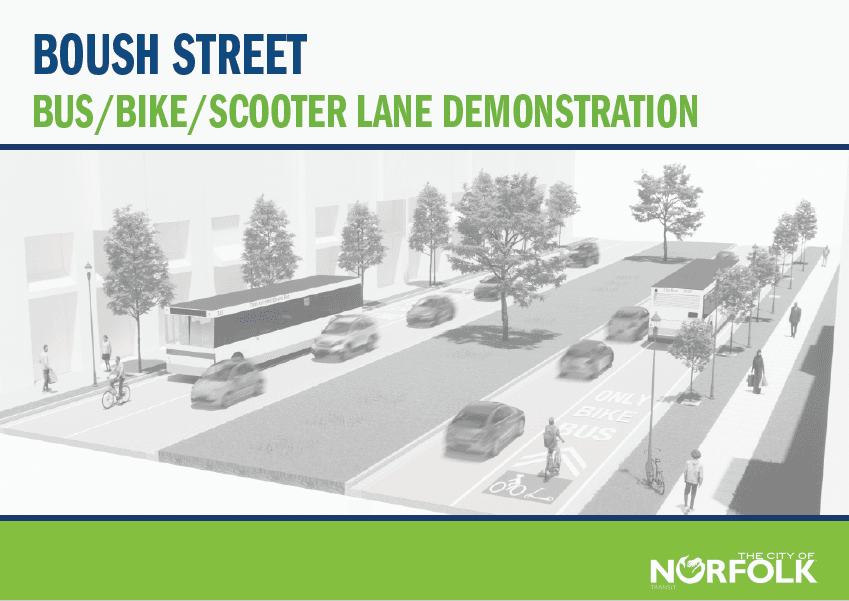 Boush Street Bus-Bike-Scooter Lane Demonstration Report Opens in new window