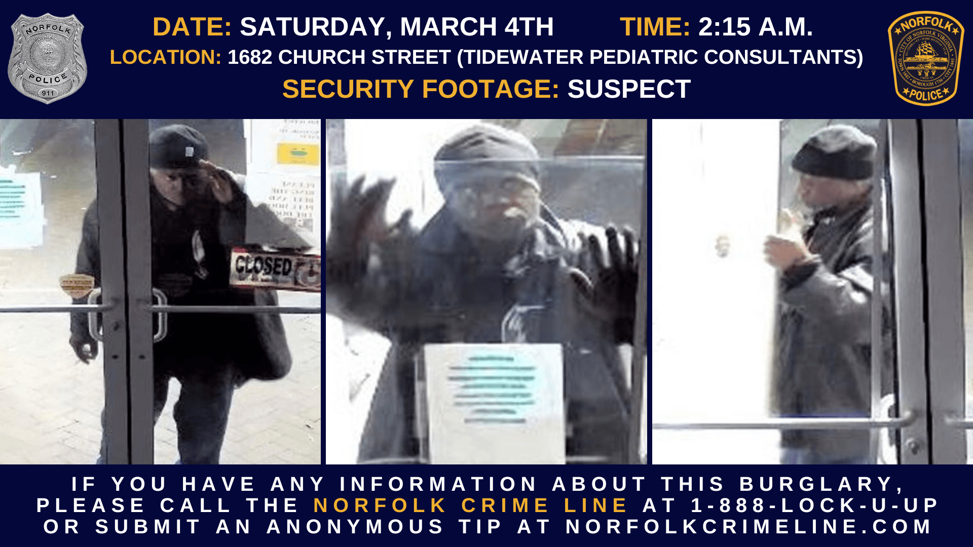 Burglary - Tidewater Pediatric Consultants