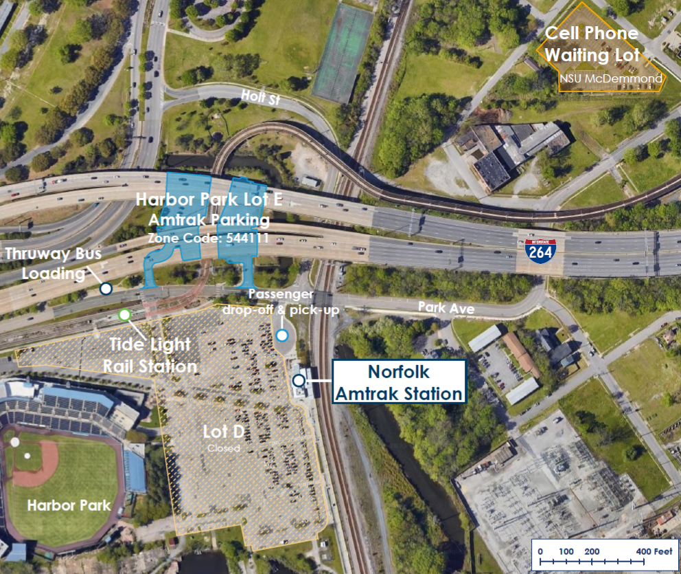 Amtrak parking map image